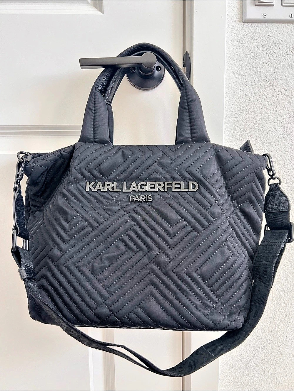 Karl Lagerfeld Quilted Shoulder Bag in Black